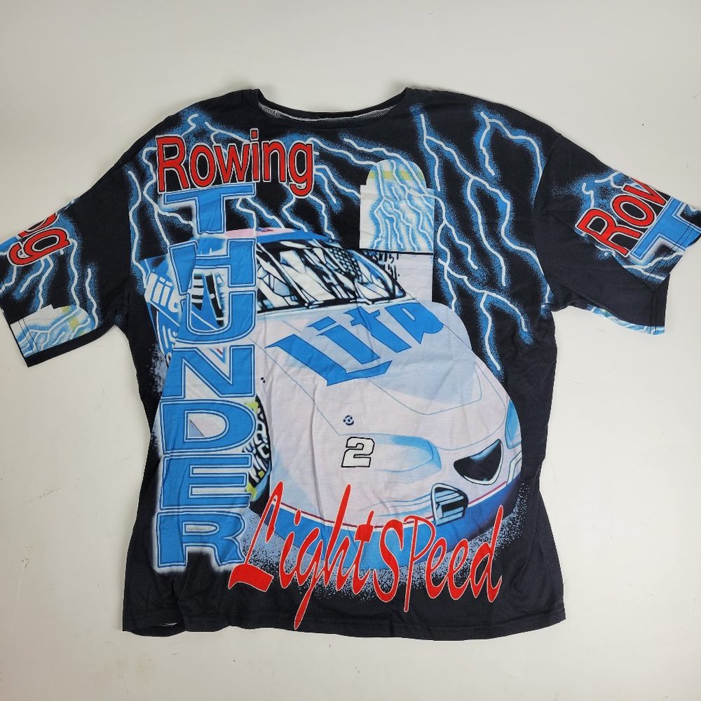 Vintage Rusty Wallace Rowing Thunder Shirt NASCAR Light Speed Size S (L-XL)